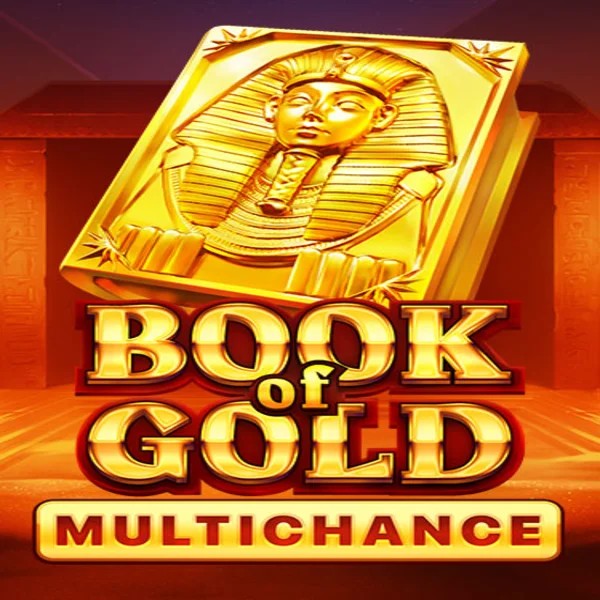 Book of Gold Multichance slot logo by Playson at Rocket Casino