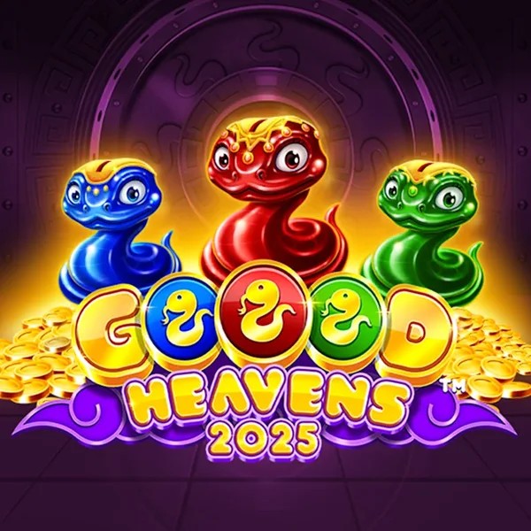 Official Slots logo: Goood Heavens by Rarestone Gaming at Rocket Casino